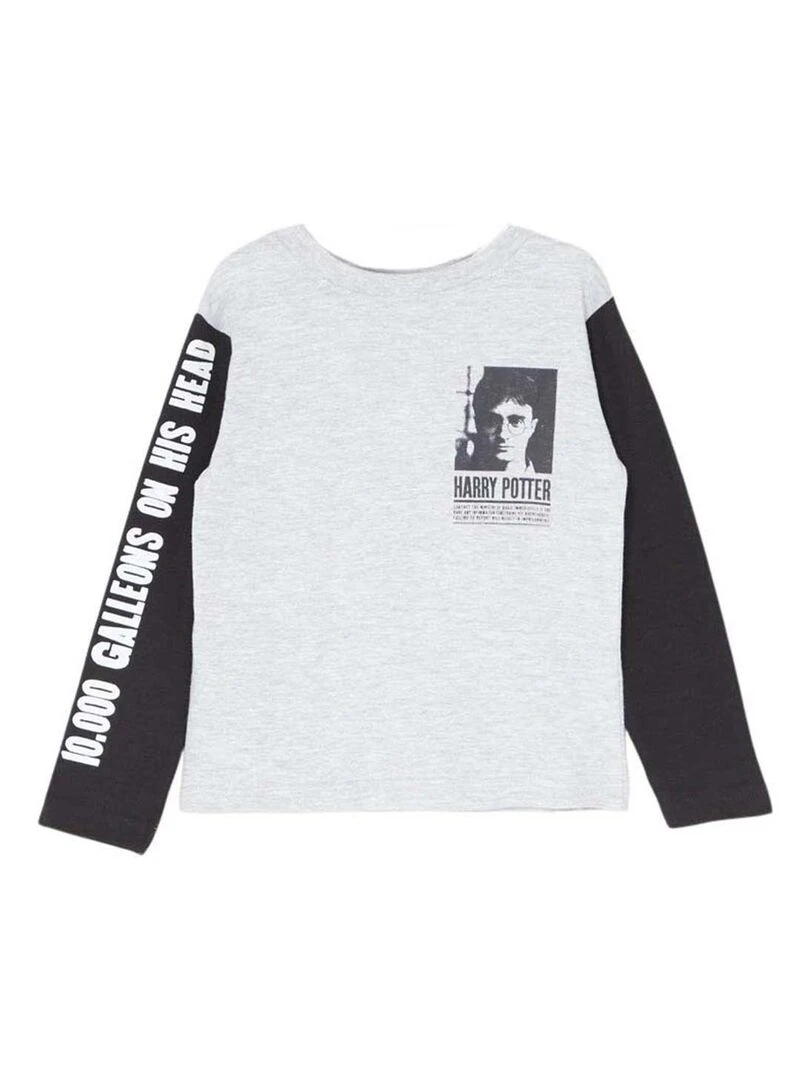 Harry Potter T shirt garçon imprimé Harry Potter en coton Gris