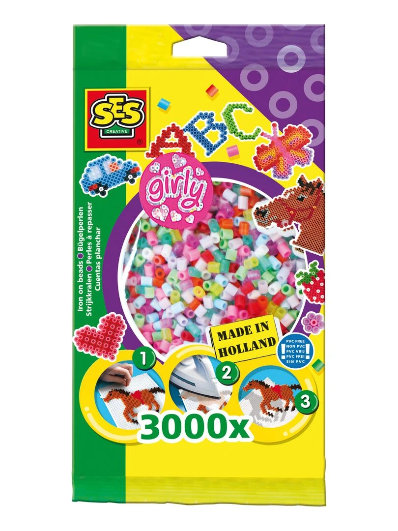 Sachet de 3000 perles Technique à repasser : Filles N/A