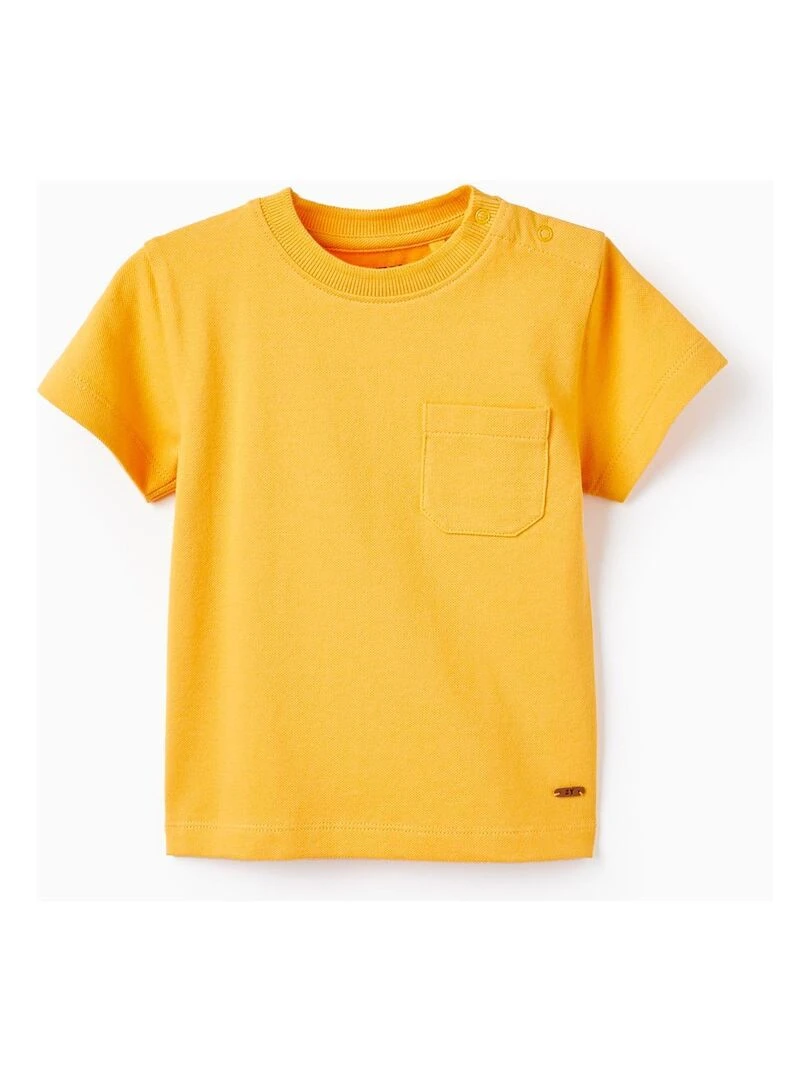 T shirt à manches courtes en piqué de coton pour bébé garçon manches courtes MATISSE Jaune