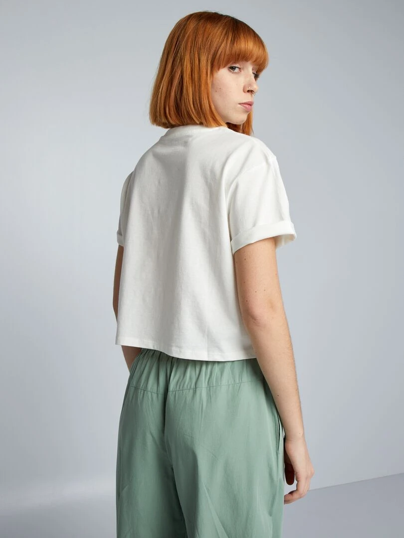 Crop top en jersey   Blanc