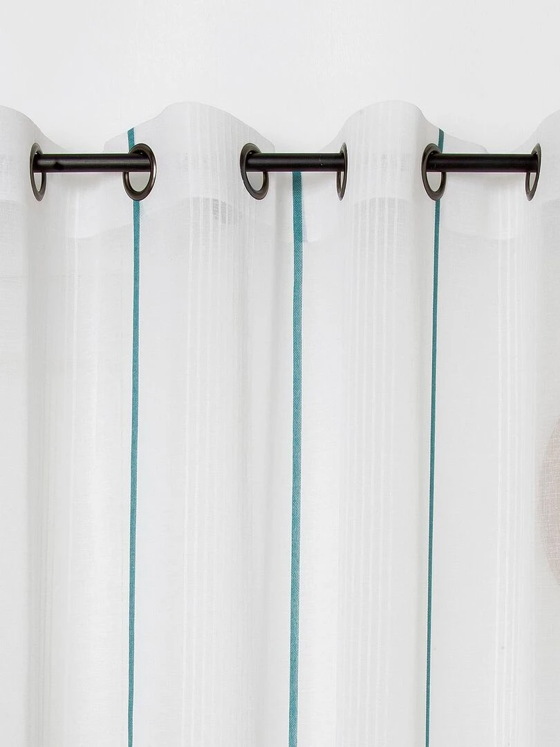 Voilage à rayures Antibes   Bleu pétrole