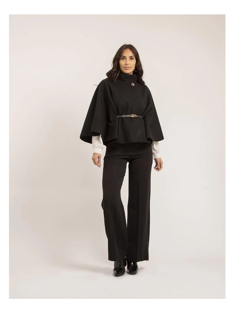 Cape courte et ceinture UMILIA   Noir