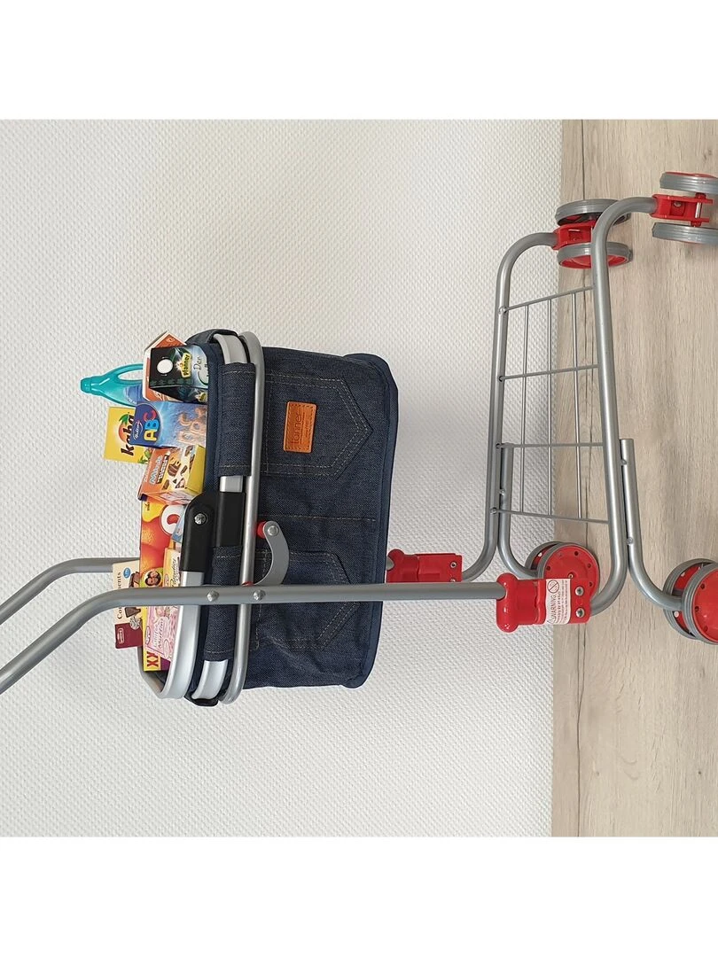 Chariot avec panier en jeans et 40 miniatures   N/A