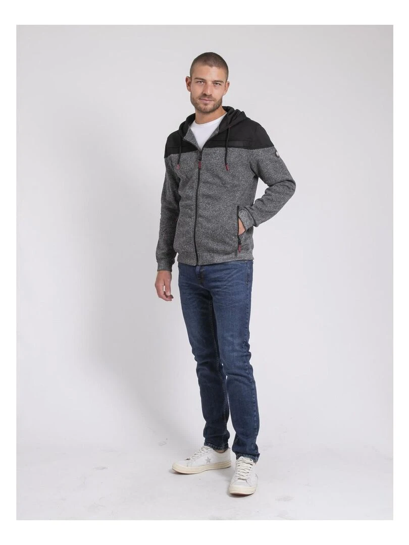 Sweat zippé capuche WILDOMAX   gris anthracite