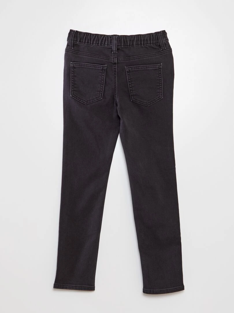 Jean à taille élastiquée avec cordons Noir