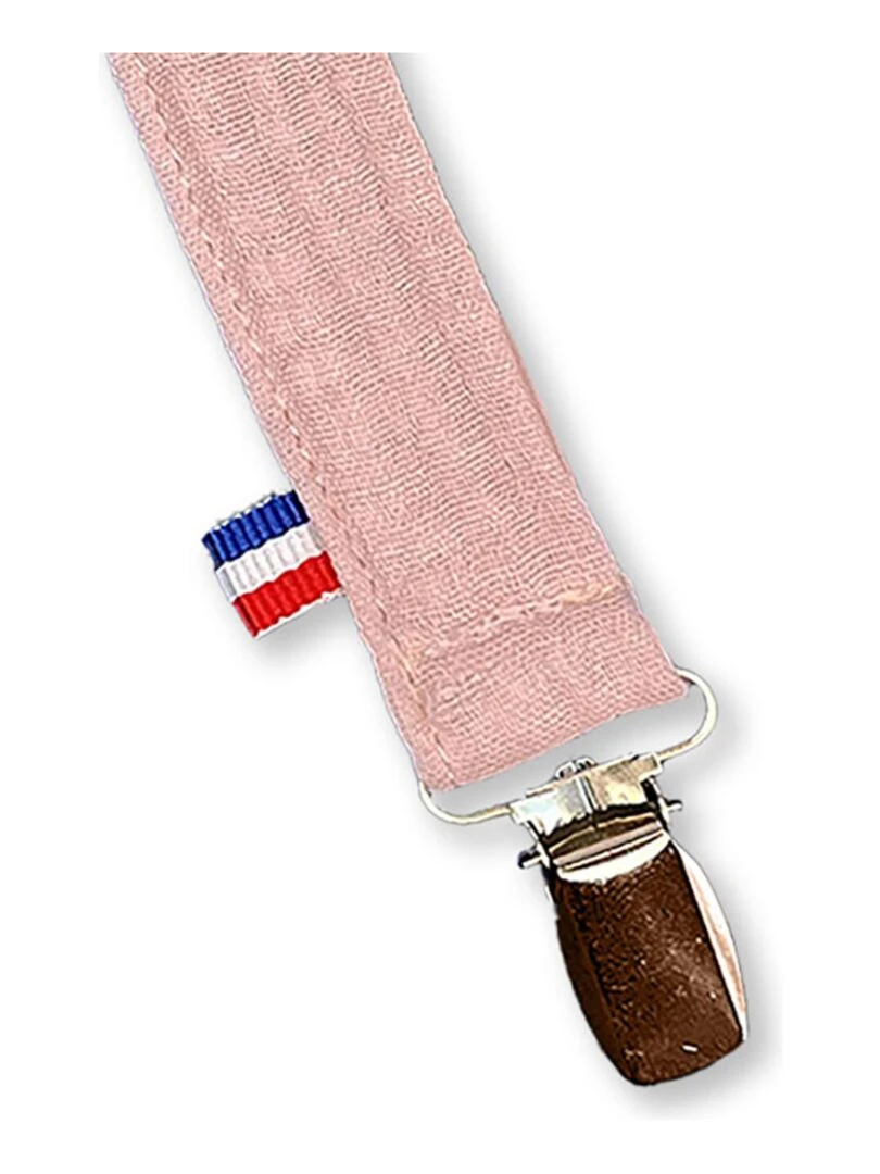 Attache Tétine en Coton Bio Teddy Rose Rose