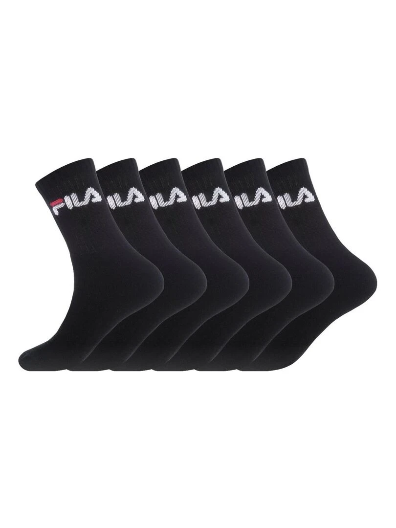 Lot de 6 Paires de Chaussettes Tennis Fila Noir