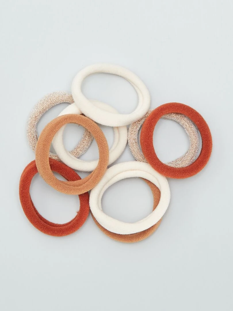 Lot de 10 élastiques pour cheveux BEIGE