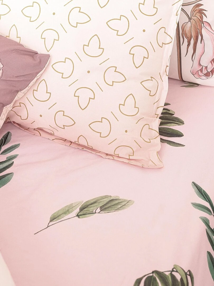 Drap housse Blooming "Happyfriday"   Blanc