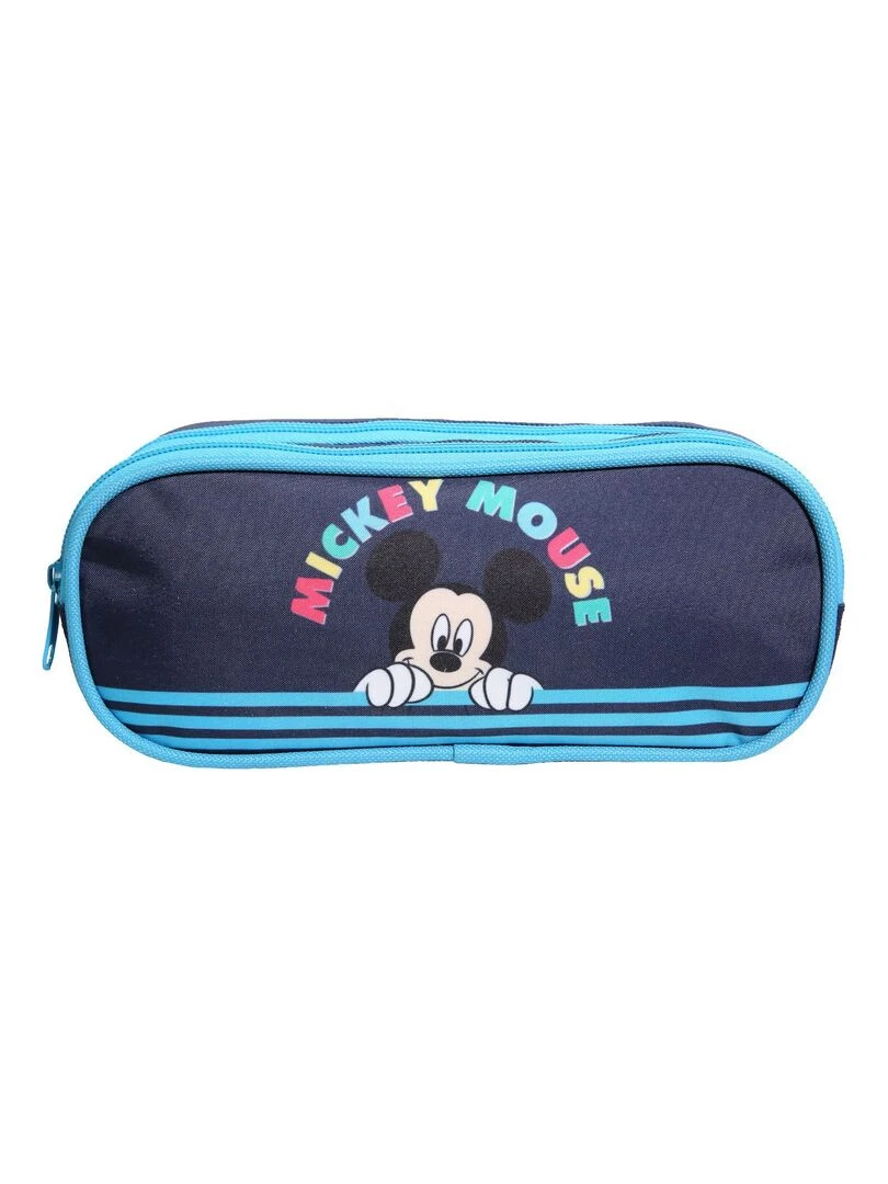 BAGTROTTER Trousse scolaire 2 compartiments Disney Mickey Bleue Bleu