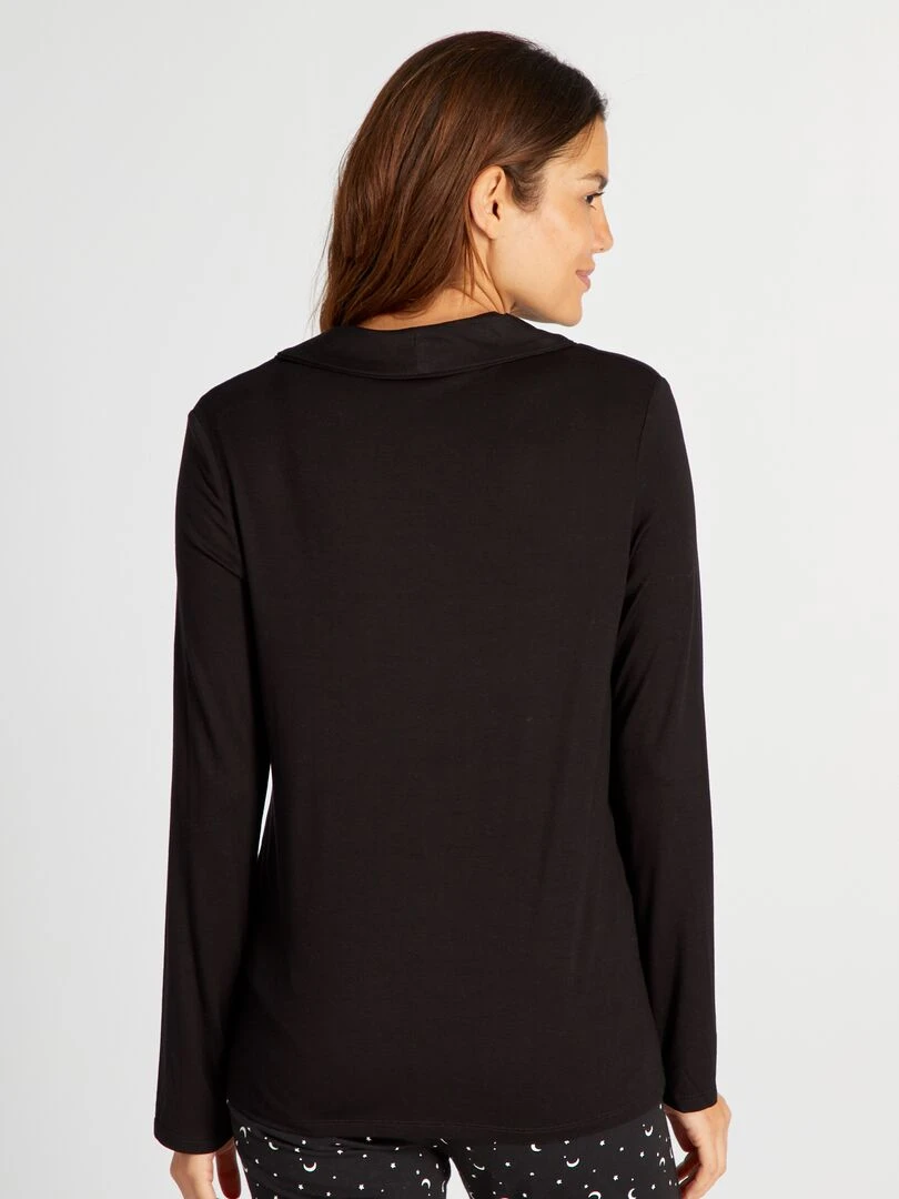 Haut de pyjama long noir