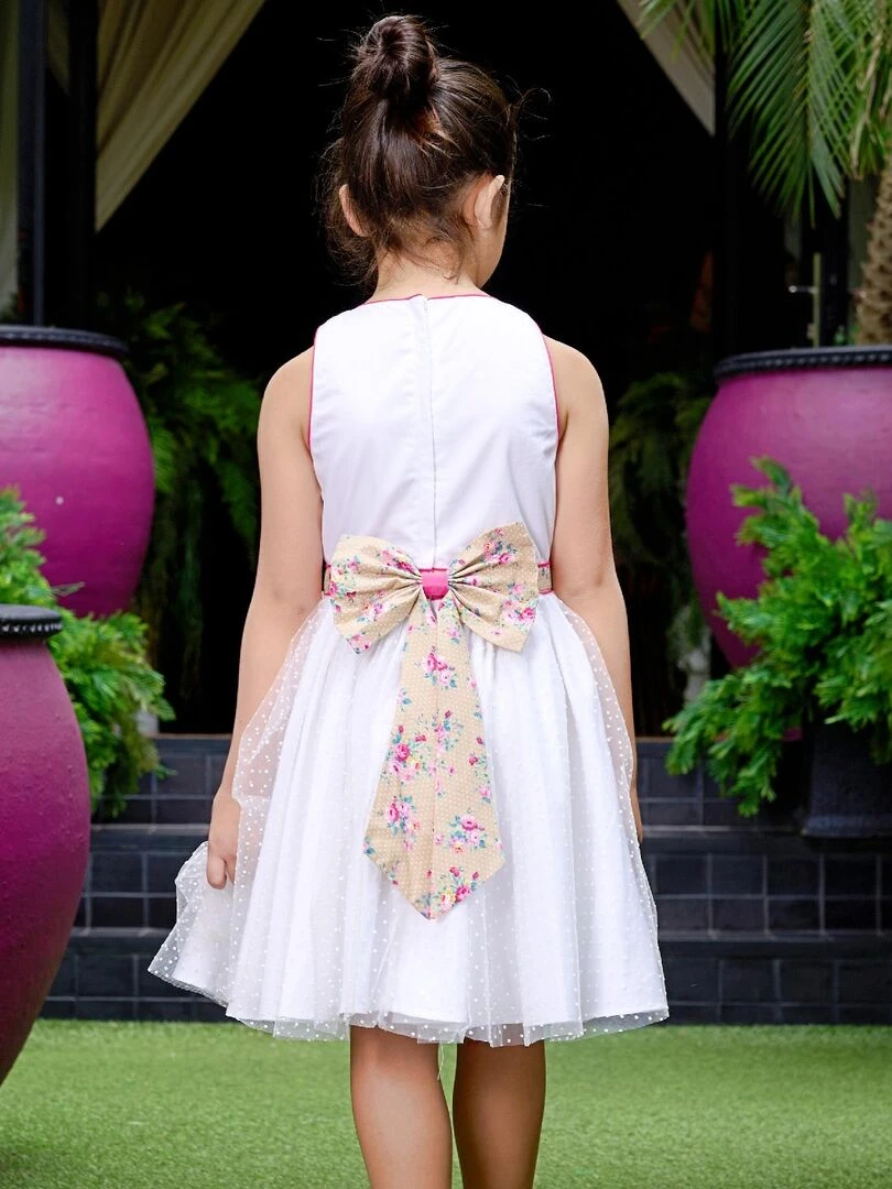 Robe Cérémonie Blanche Fillette  Fleurie Rose Beige  HEPBURN   La Faute à Voltaire   Blanc Rose