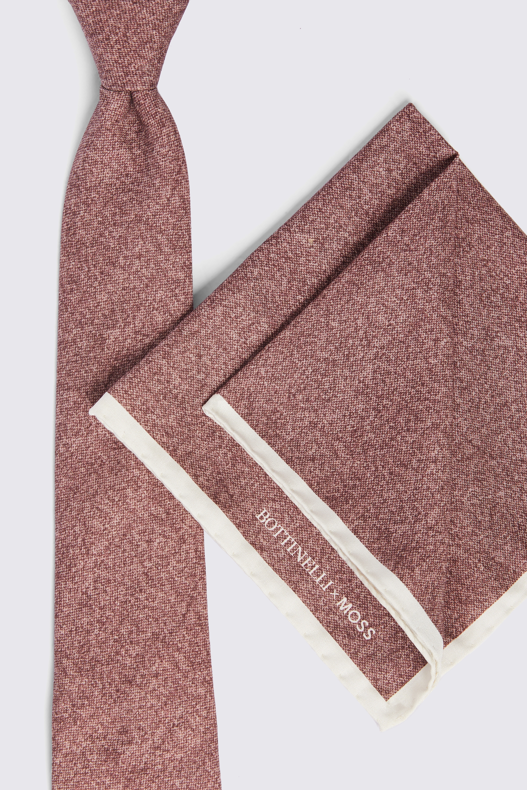 Bottinelli Rose Pink Silk Semi-Plain Tie    Buy Online at Moss