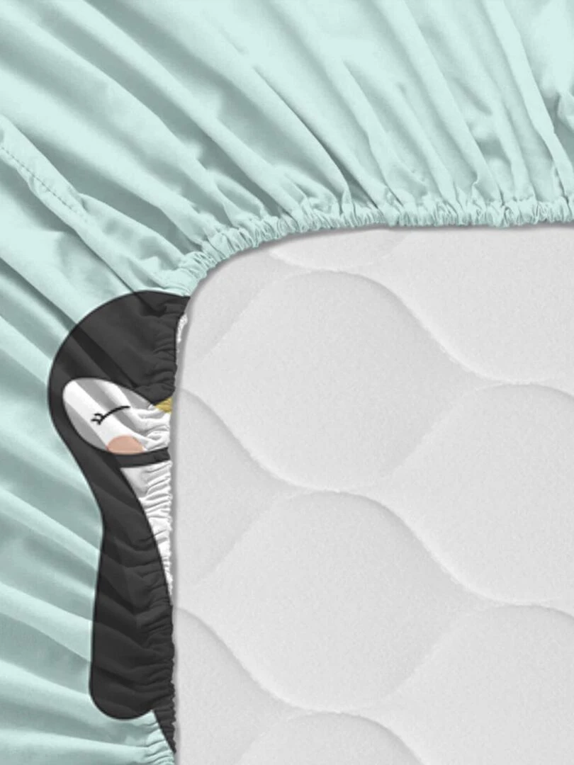 Drap housse Skymo day "Happyfriday"   Blanc