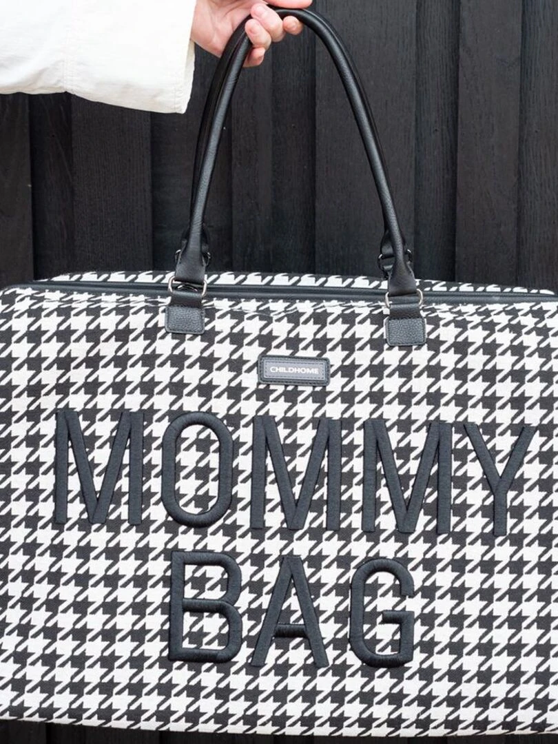 Sac à langer Mommy bag pied de poule noir   Noir