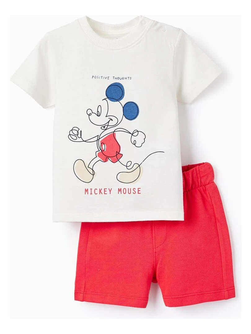 T shirt + Short en coton pour bébé garçon 'Mickey' Rouge