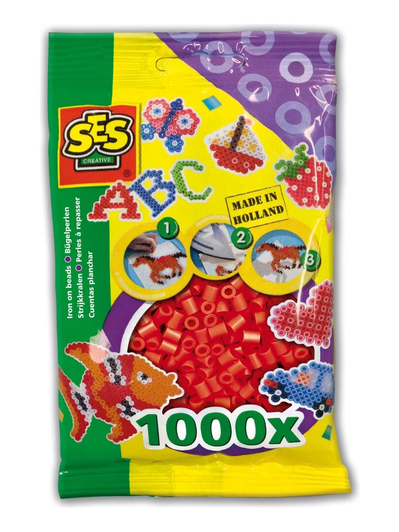 Sachet de 1000 perles Technique à repasser : Rouge N/A