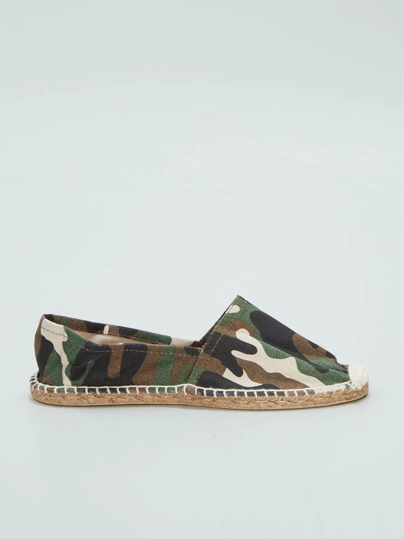 Espadrilles en corde avec imprimé camouflage Beige/vert/marron