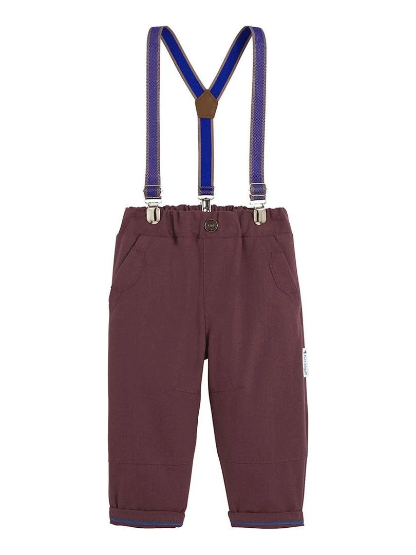 Pantalon garçon et bretelles Groovy   Bordeaux