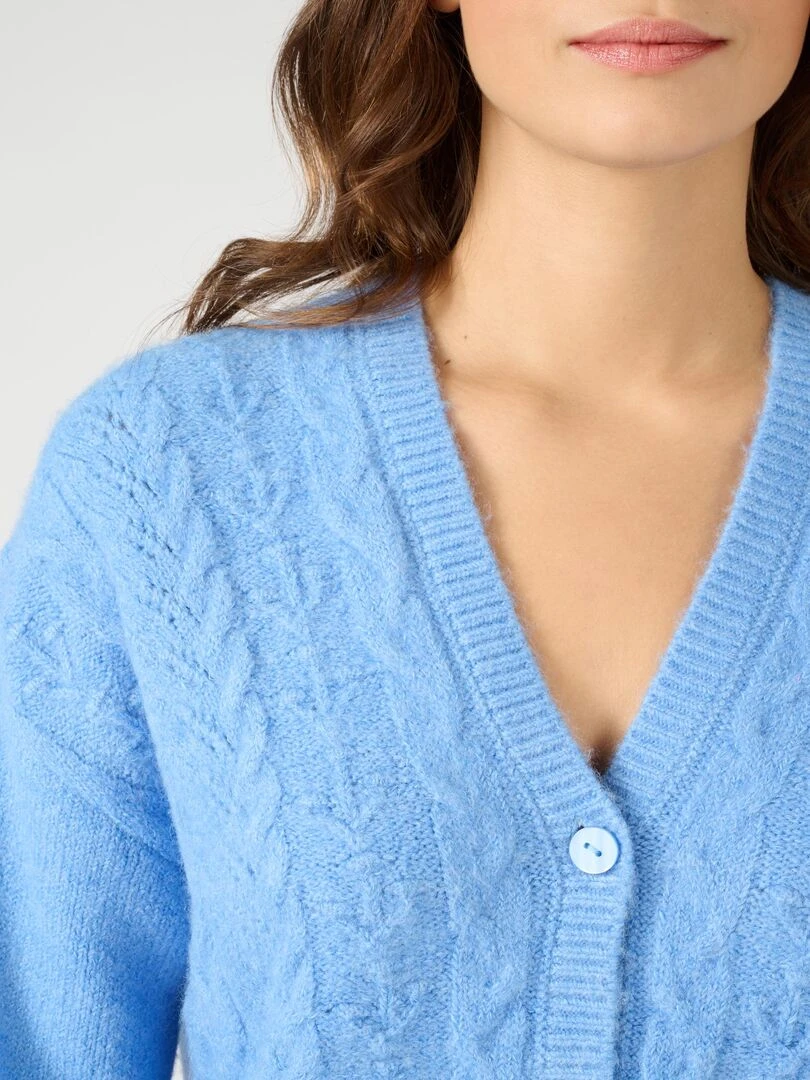 Gilet jeu de maille fantaisie Thermolactyl Damart Bleu