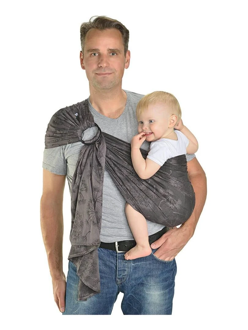 Hoppediz Écharpe de portage Ring Sling Gris Gris