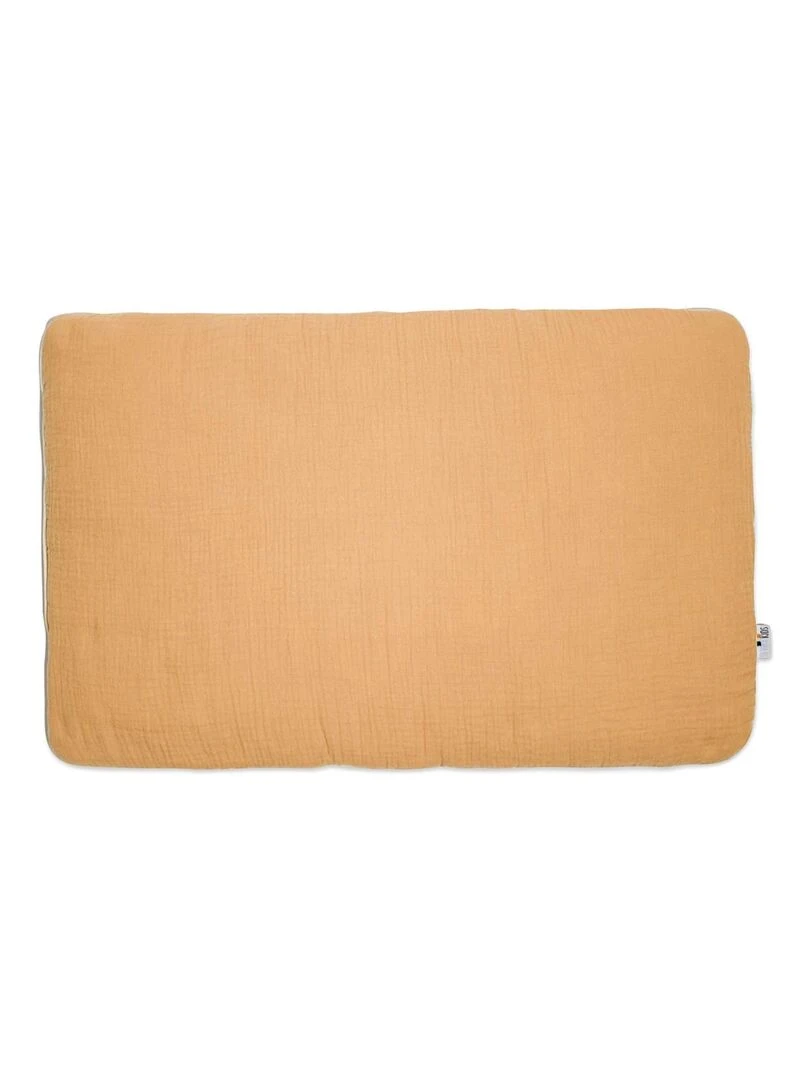 Oreiller plat en gaze de coton Jeanne Marron clair