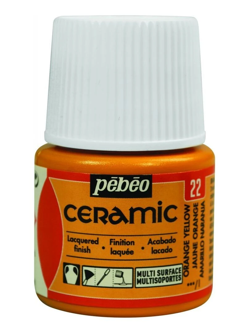 Peinture céramique et multi surfaces   Jaune orange   45 ml   N/A