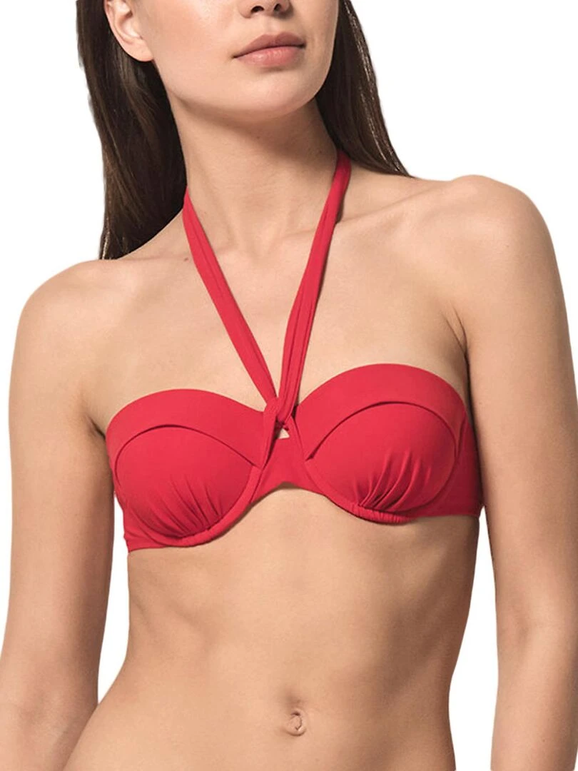 Haut maillot de bain bandeau préformé Blue Sense rouge Rouge