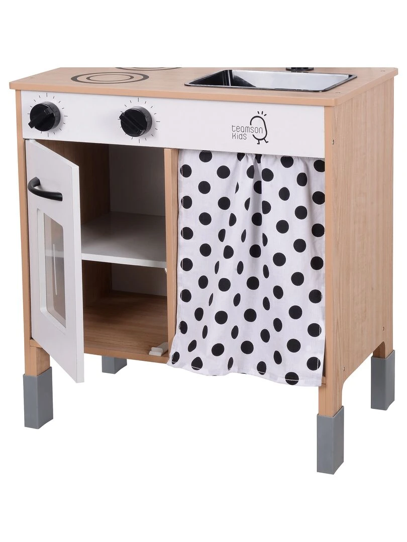 Cuisine enfant en bois hauteur réglable jeux de rôle imitation garçon fille noir blanche   N/A
