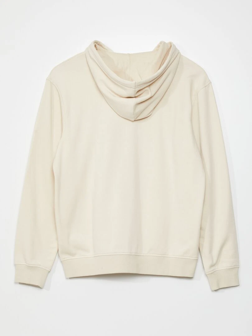 Sweat zippé à capuche beige
