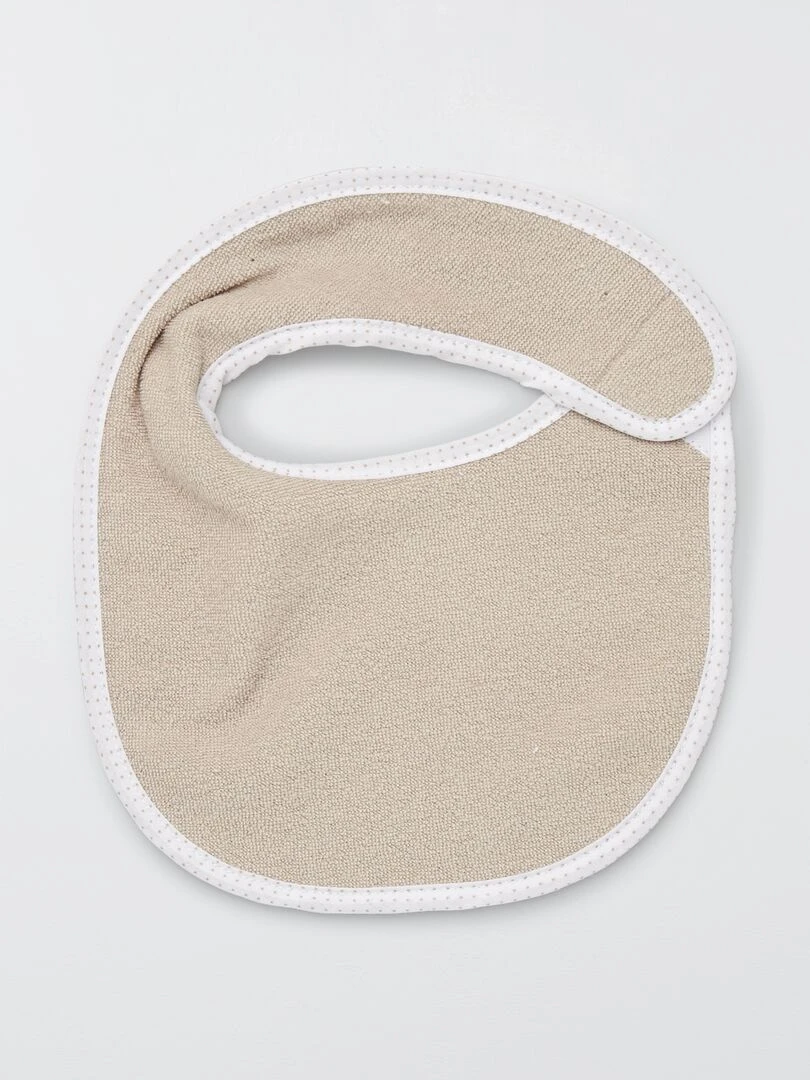 Lot de 7 bavoirs éponge à scratch   Beige