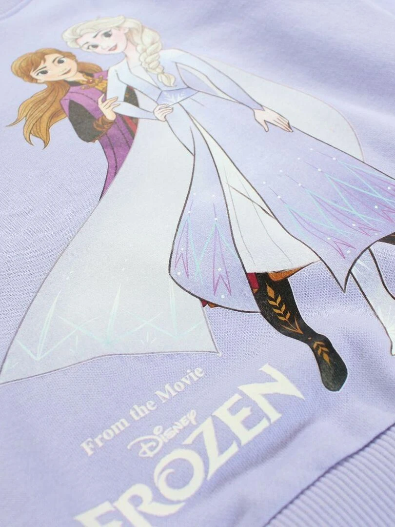 Disney Sweat fille imprimé La Reine Des Neiges en coton Violet