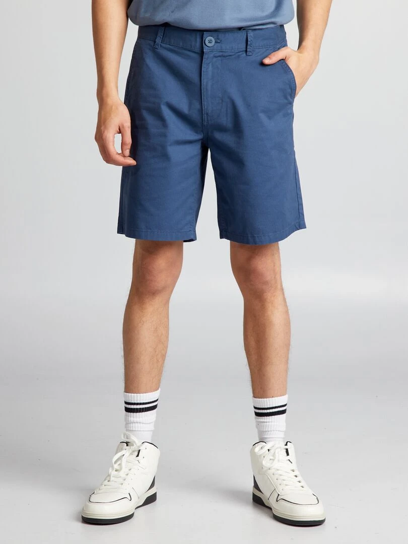 Bermuda chino en twill Bleu