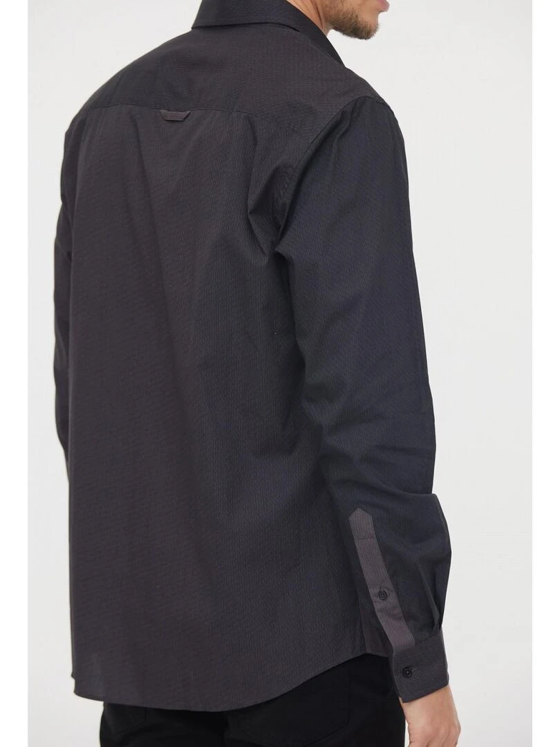 Lee Cooper   Chemise manches longues coton regular DINOZO   gris anthracite