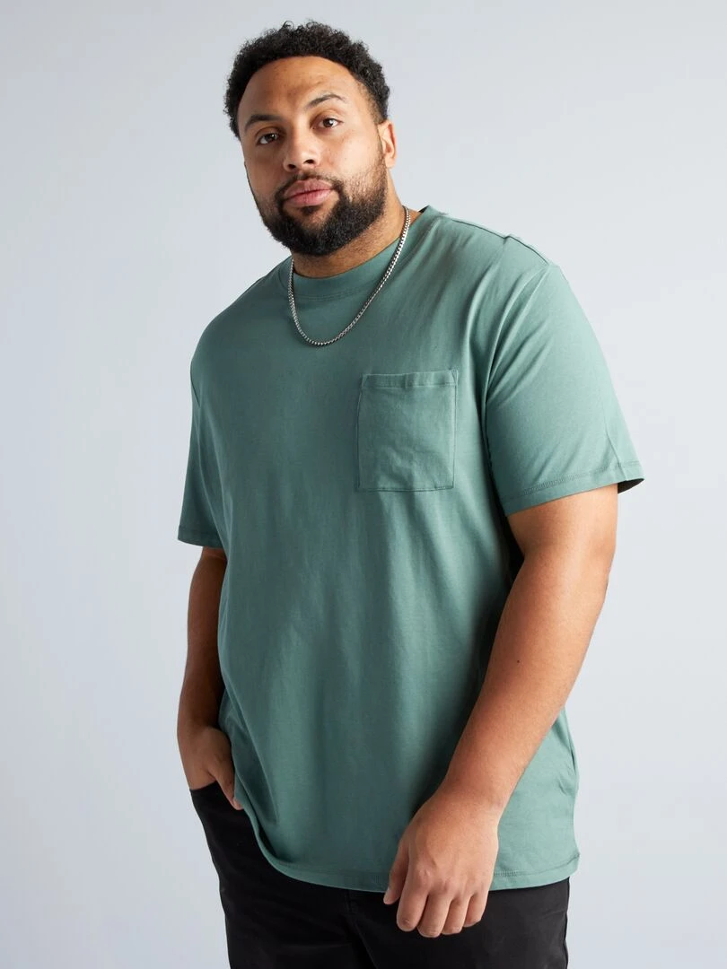 T shirt en jersey uni   Vert