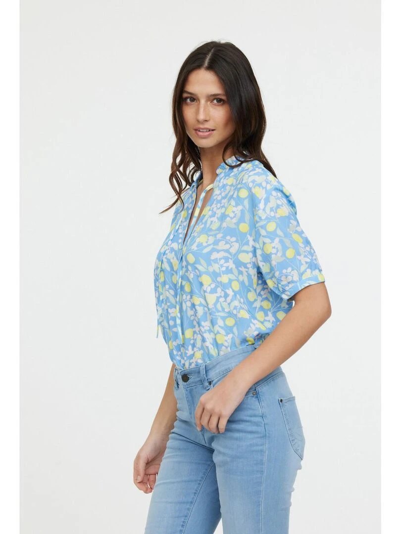 Lee Cooper Blouse manches courtes viscose regular MANZA MC Bleu ciel
