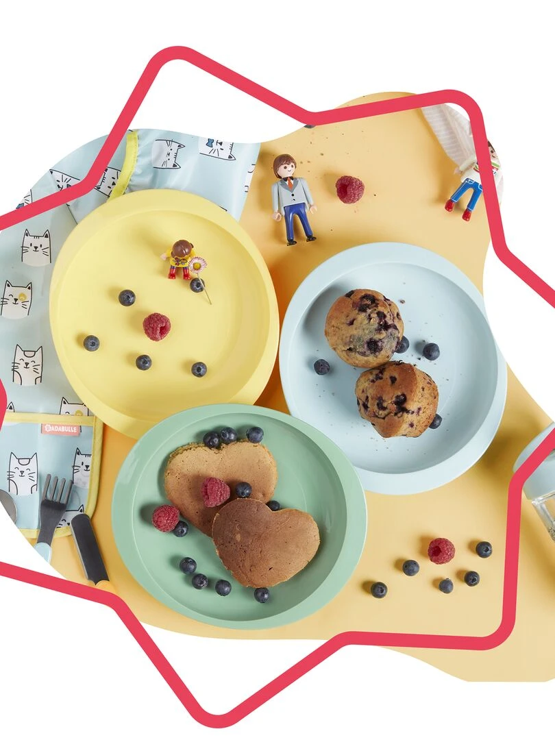 Lot de 3 assiettes 'Badabulle   Jaune/bleu/vert