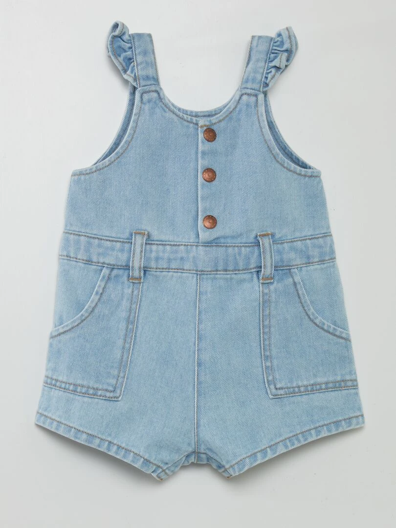 Combishort en denim avec ceinture imprimée   Denim