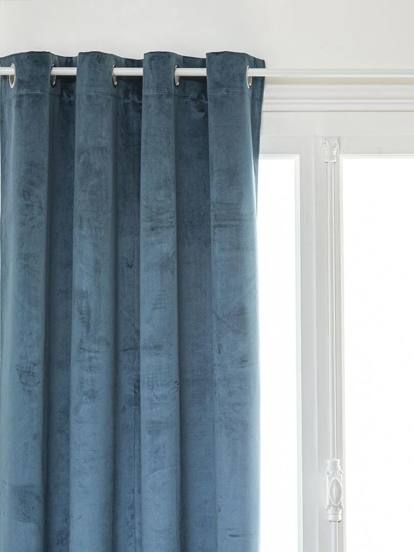 Rideau occultant en velours Bleu