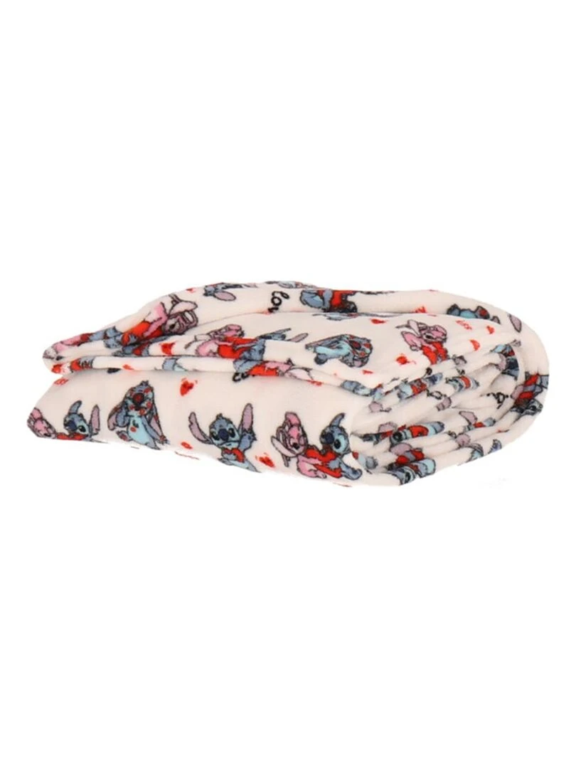 DISNEY Plaid Angel et Stitch 120x150 cm 100% Polyester Blanc Blanc