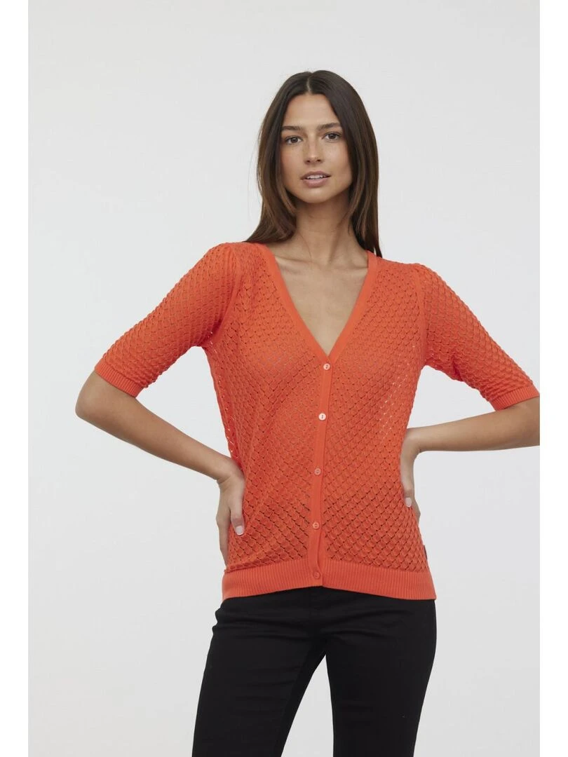 Lee Cooper   Pull manches 3/4 coton regular CANA   Orange