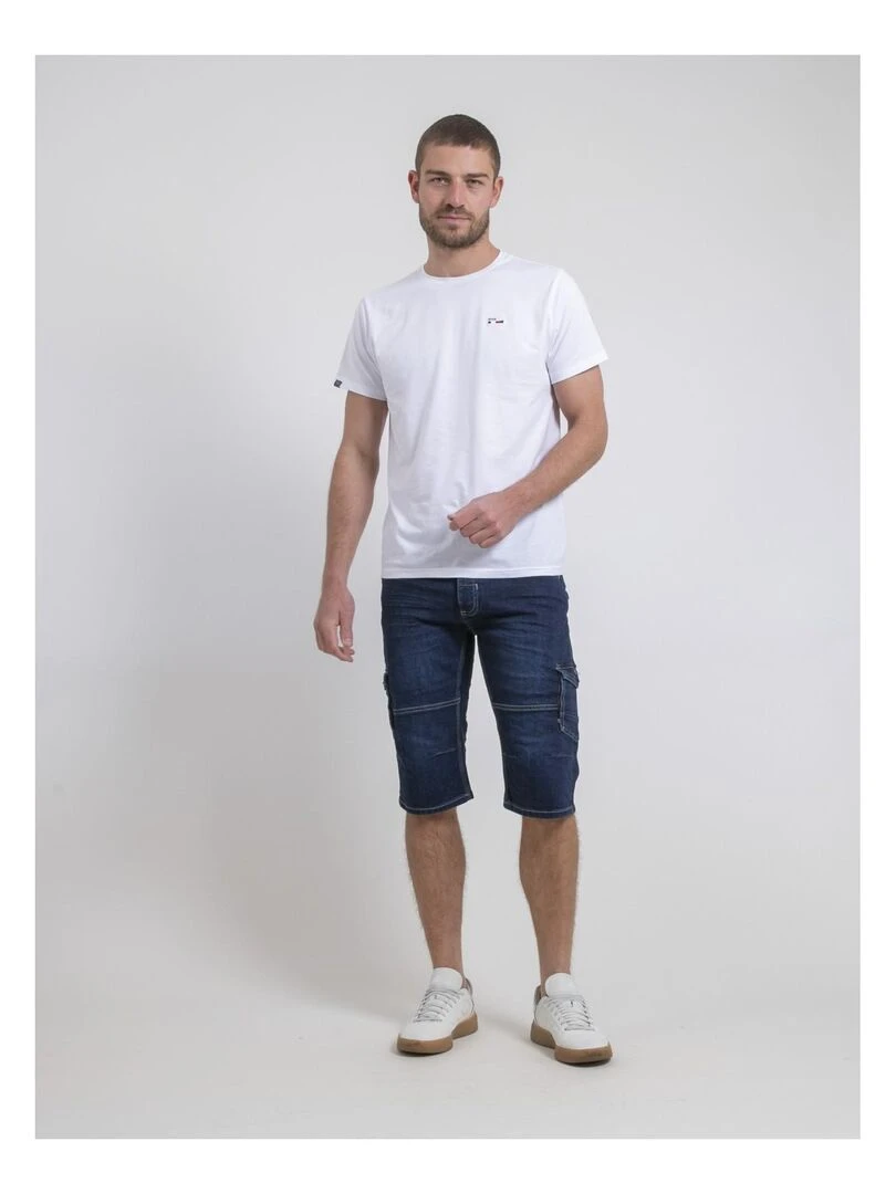 Pantacourt battle en jean BONACRI DK BLUE   Bleu marine