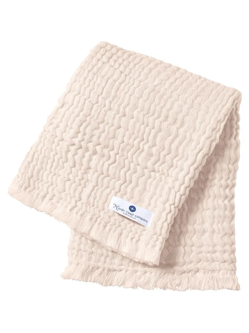 Couverture mousseline avec franges bebe respirante 4en1 Saumon