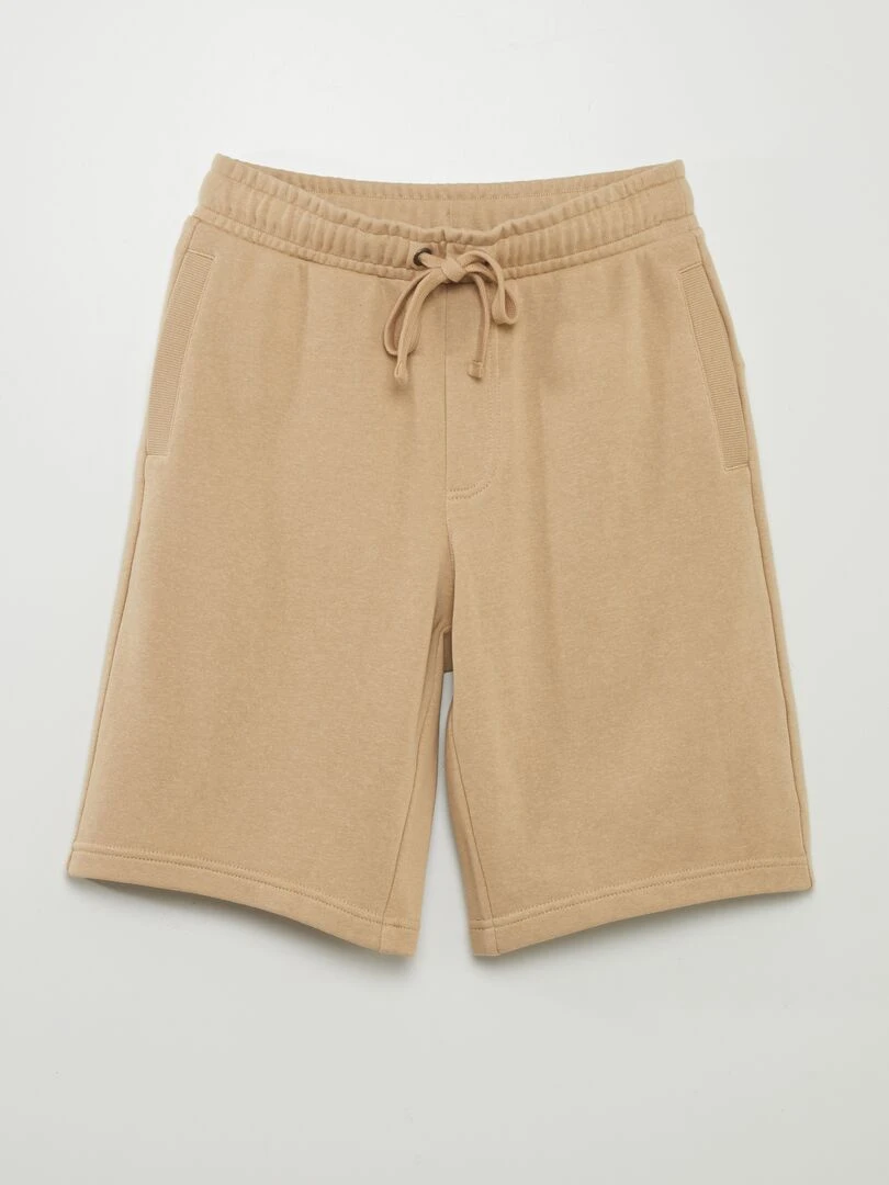 Short léger en molleton uni Beige