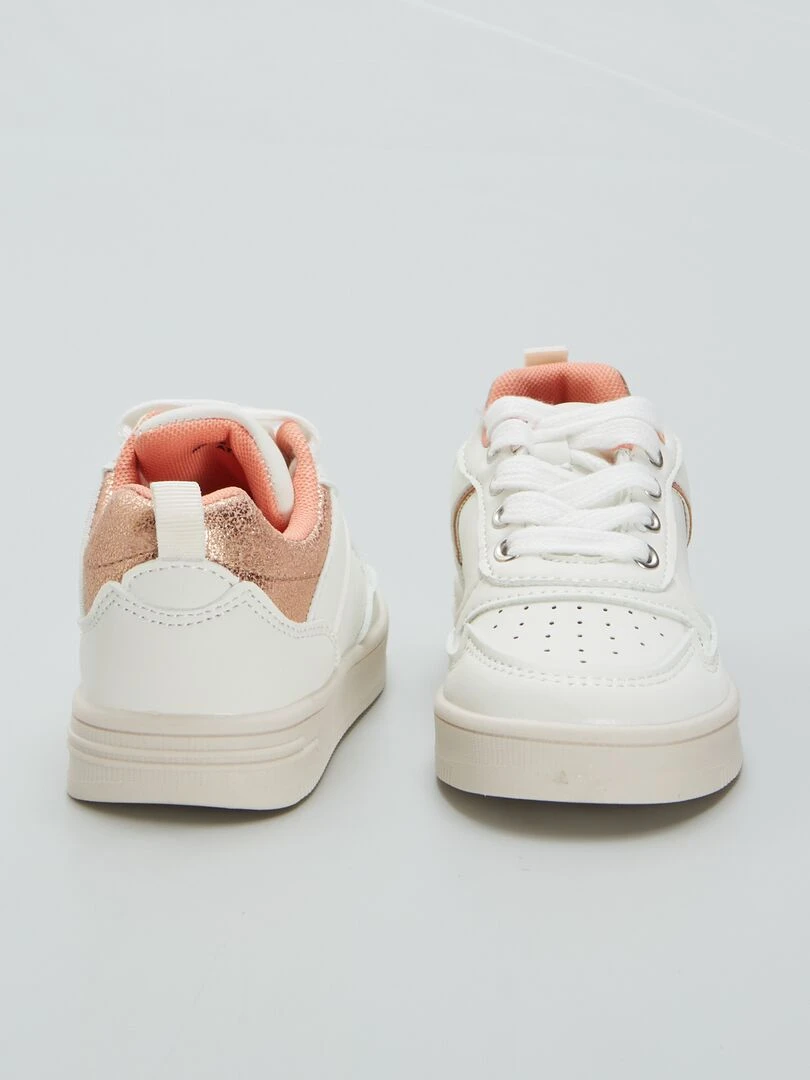 Baskets basses à contrastes   Blanc