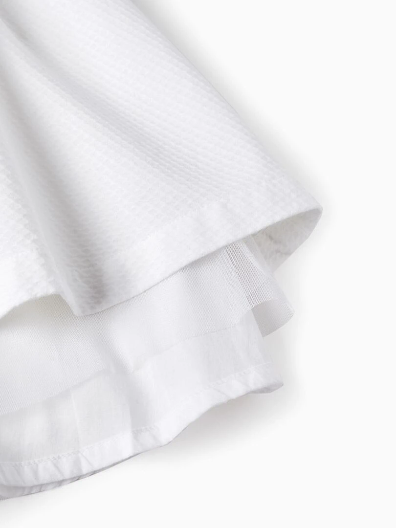 Robe en Coton à Volants pour Fille 'Special Days' manches courtes CÉRÉMONIE   Blanc
