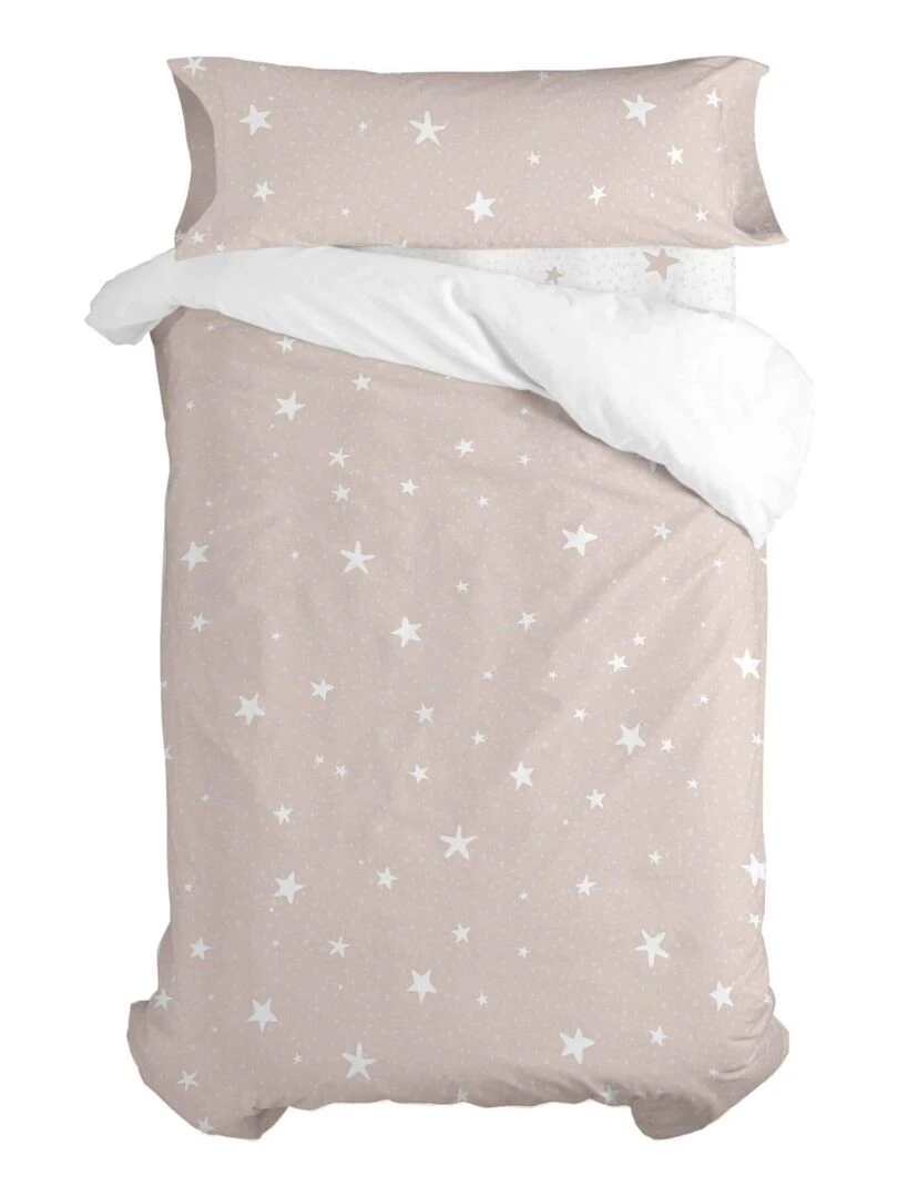 Parure housse de couette 2 pièces Little star "Happyfriday"   Rose