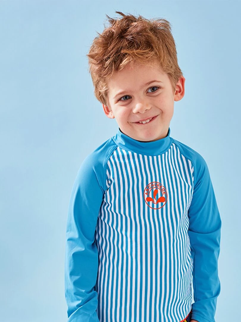 Top UV rayé Archimède Bleu