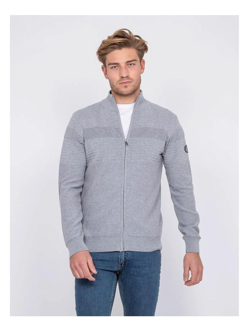 Gilet zippé col montant coton ALEXIS Gris
