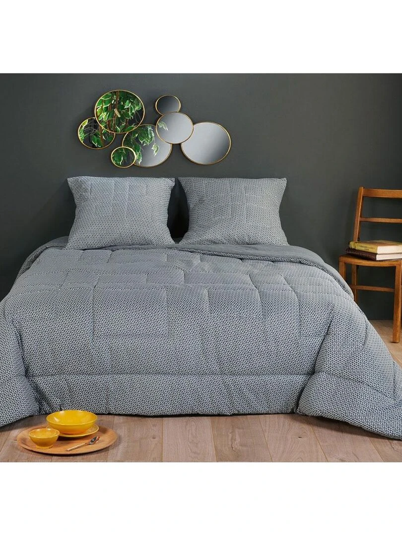 Jeté de lit matelassé à motifs géométriques Gris clair